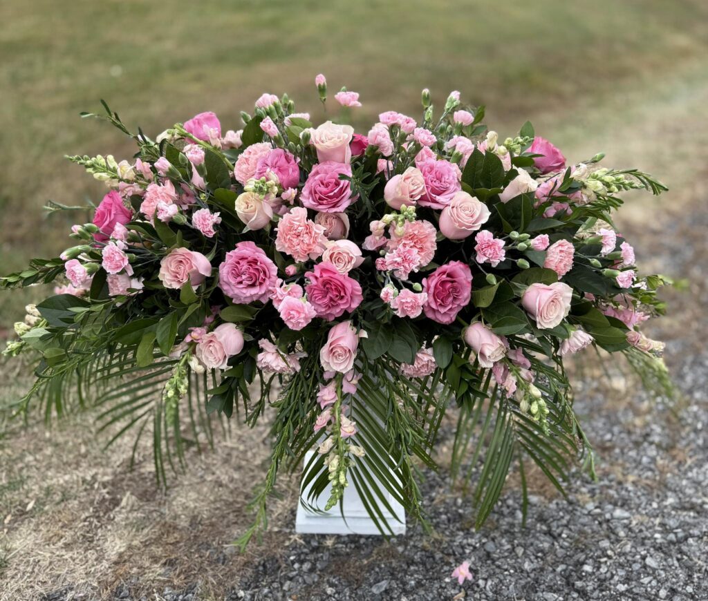 pink wedding flowers
