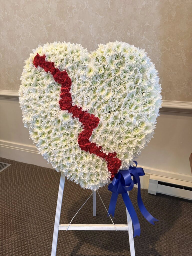 heart funeral flowers